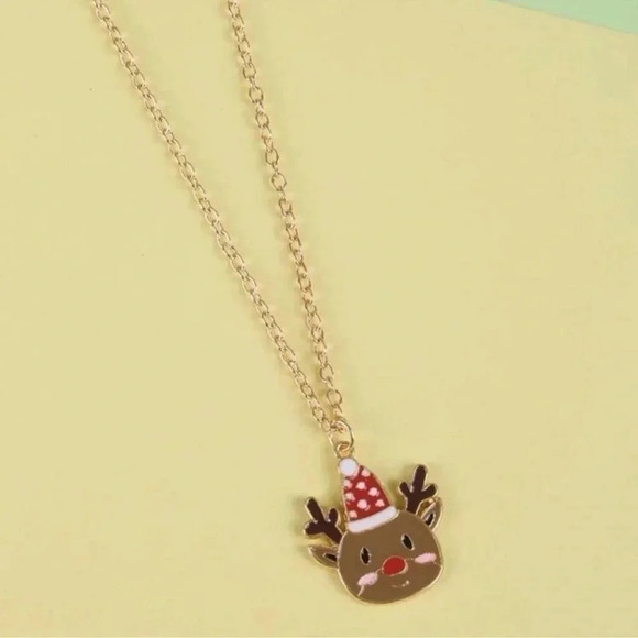 Christmas Reindeer Gold Necklace - Picture 2 of 4